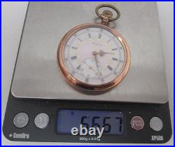Antique Elgin Pocket Watch Runs with Fancy Enameled Dial Gold Filled Case Runs