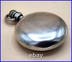Antique Elgin Pocket Watch Swing Out Sterling Silver Case 18 Size Ca. 1921
