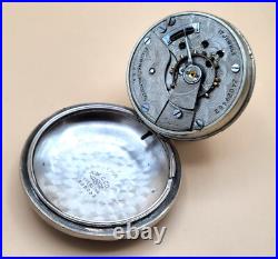 Antique Elgin Pocket Watch Swing Out Sterling Silver Case 18 Size Ca. 1921