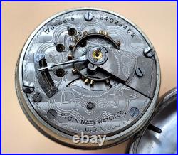 Antique Elgin Pocket Watch Swing Out Sterling Silver Case 18 Size Ca. 1921