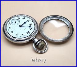 Antique Elgin Pocket Watch Swing Out Sterling Silver Case 18 Size Ca. 1921