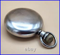 Antique Elgin Pocket Watch Swing Out Sterling Silver Case 18 Size Ca. 1921