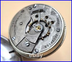 Antique Elgin Pocket Watch Swing Out Sterling Silver Case 18 Size Ca. 1921