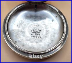 Antique Elgin Pocket Watch Swing Out Sterling Silver Case 18 Size Ca. 1921