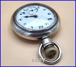 Antique Elgin Pocket Watch Swing Out Sterling Silver Case 18 Size Ca. 1921
