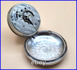 Antique Elgin Pocket Watch Swing Out Sterling Silver Case 18 Size Ca. 1921
