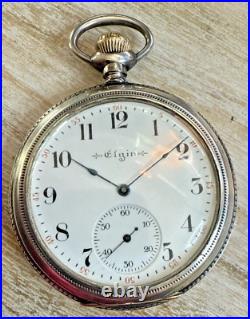 Antique Elgin Pocket watch Keystone Sterling Silver Watch Case Early 1900s