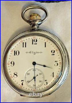 Antique Elgin Pocket watch Keystone Sterling Silver Watch Case Early 1900s