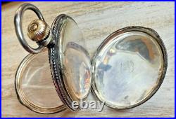 Antique Elgin Pocket watch Keystone Sterling Silver Watch Case Early 1900s