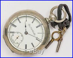 Antique Elgin Pocketwatch Key Wind Key Set 18s withSilver Case & Thick Crystal