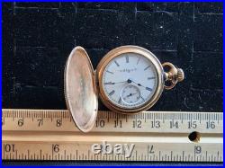 Antique Elgin Small Pocket Watch Engraved Case Winds Runs Stops