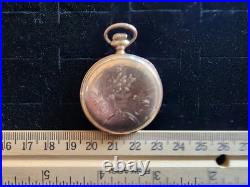 Antique Elgin Small Pocket Watch Engraved Case Winds Runs Stops