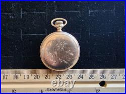 Antique Elgin Small Pocket Watch Engraved Case Winds Runs Stops
