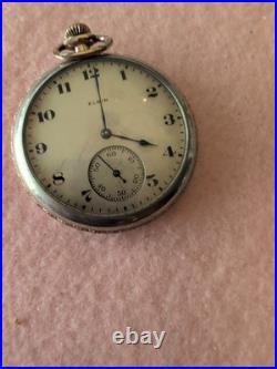 Antique Elgin in Wadsworth Platold two tone pocket watch case, Works Good