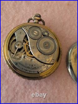 Antique Elgin in Wadsworth Platold two tone pocket watch case, Works Good