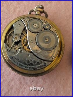 Antique Elgin in Wadsworth Platold two tone pocket watch case, Works Good