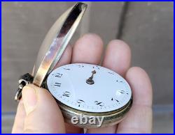Antique English Fusee Pocket Watch Sterling Pair Case Clarkson Liverpool 19thC