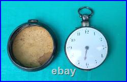 Antique English Fusee Pocket Watch Sterling Pair Case Clarkson Liverpool 19thC