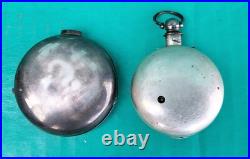 Antique English Fusee Pocket Watch Sterling Pair Case Clarkson Liverpool 19thC