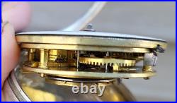 Antique English Fusee Pocket Watch Sterling Pair Case Clarkson Liverpool 19thC