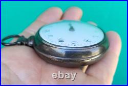 Antique English Fusee Pocket Watch Sterling Pair Case Clarkson Liverpool 19thC