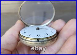 Antique English Fusee Pocket Watch Sterling Pair Case Clarkson Liverpool 19thC