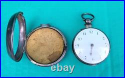 Antique English Fusee Pocket Watch Sterling Pair Case Clarkson Liverpool 19thC