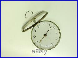 Antique English Verge Fuse Silver Pair Cased Pocket Watch John Walton London