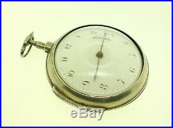 Antique English Verge Fuse Silver Pair Cased Pocket Watch John Walton London