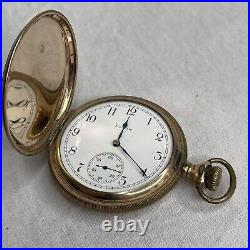 Antique Etched Gold Filled Hand Wind Pocket Watch Elgin Napoleon Case Read