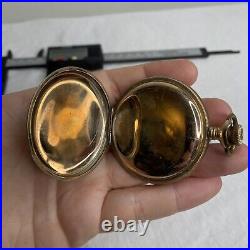 Antique Etched Gold Filled Hand Wind Pocket Watch Elgin Napoleon Case Read