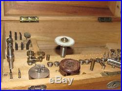 Antique F. Lorch 8mm Lathe Accessories Watchmaker & Jeweler Tools Wooden Case