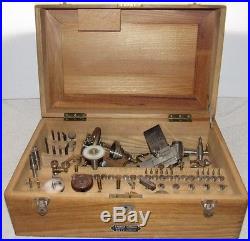 Antique F. Lorch 8mm Lathe Accessories Watchmaker & Jeweler Tools Wooden Case