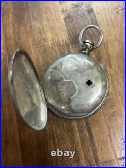 Antique Fahy's 900 Coin Silver Engraved Leafy Engraved Pocket Watch Case 63.82 G