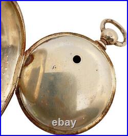 Antique Fahy's Open Face Pocket Watch Case for 18 Size Key Wind Coin Silver