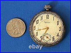 Antique Famous Pocket Watch Case 14k White Gold Filled Worcester Movement