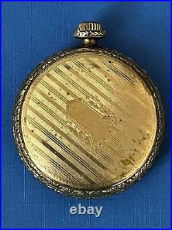 Antique Famous Pocket Watch Case 14k White Gold Filled Worcester Movement