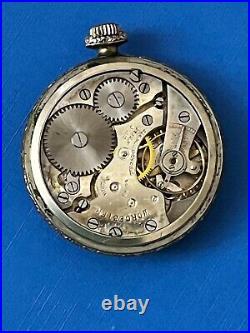 Antique Famous Pocket Watch Case 14k White Gold Filled Worcester Movement