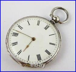 Antique Fancy All over Floral Cased 1882 Sterling Silver Hallmarked Pocket Watch