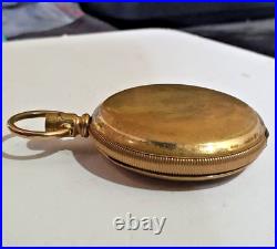 Antique Fob Fusee Pocket Watch Case Double Hunter Gold Plate Puritan Sn# 336950