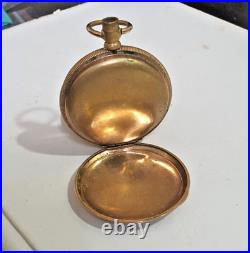 Antique Fob Fusee Pocket Watch Case Double Hunter Gold Plate Puritan Sn# 336950