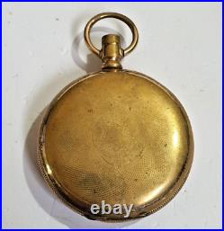 Antique Fob Fusee Pocket Watch Case Double Hunter Gold Plate Puritan Sn# 336950