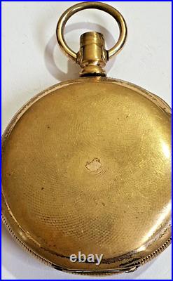 Antique Fob Fusee Pocket Watch Case Double Hunter Gold Plate Puritan Sn# 336950