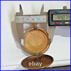 Antique Fob Fusee Pocket Watch Case Double Hunter Gold Plate Puritan Sn# 336950