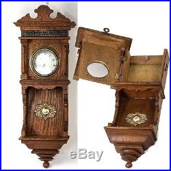 Antique French Miniature Wall Clock Case is a Pocket Watch Holder, Doll House