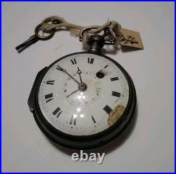 Antique French/Swiss Verge Fusee Key-Wind Calendar Pocket Watch Silver Case