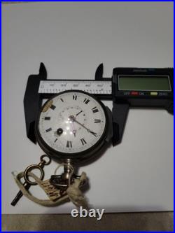 Antique French/Swiss Verge Fusee Key-Wind Calendar Pocket Watch Silver Case