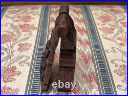 Antique German Hand Carved Black Forest Wood Pocket Watch Case Display Holder