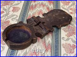 Antique German Hand Carved Black Forest Wood Pocket Watch Case Display Holder