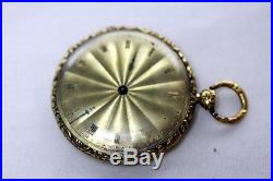 Antique Gold Enamel Intricate Case Pocket watch Swiss and French